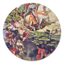 The Ride Kunos Of Falkenstein By Schwind Moritz Round Stickers
