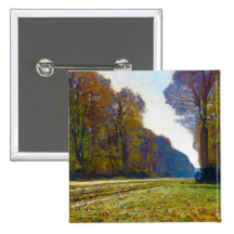 The Road of Chailly Claude Monet cool, old, master Button