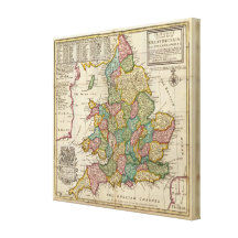 The roads of England and Wales Stretched Canvas Print