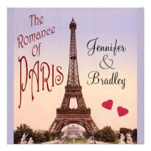 The Romance of Paris ~ Vintage Wedding Personalized Invitation