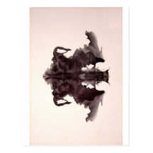The Rorschach Test Ink Blots Plate 4 Animal Skin Postcard