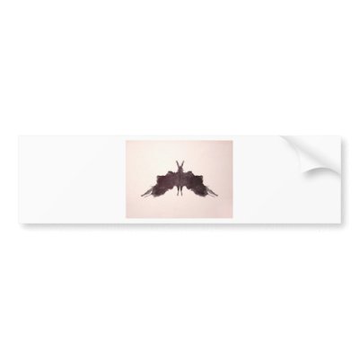 The Rorschach Test Ink Blots Plate 5 Bat Moth Bumper Sticker by inquester