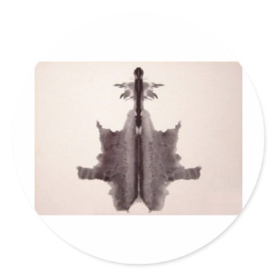 The Rorschach Test Ink Blots Plate 6 Hide Skin Rug Round Stickers by inquester