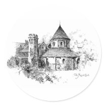 The Round Church Round Stickers