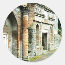 The Ruins of Pompeii - marketplace with temples Stickers
