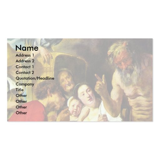 The Satyr And The Peasant By Jacob Jordaens Business Card Template