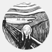 The Scream Round Stickers
