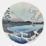 The sea at Satta Suruga Province by Ando,Hiroshige Sticker