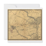 The Seat Of War Northern Virginia Civil War Map Custom Invitation