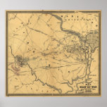 The Seat Of War Northern Virginia Civil War Map Print