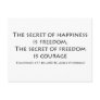 "The secret of happiness..." Postcard