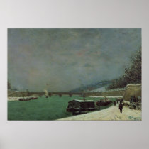 The Seine at the Pont d'Iena, Winter, 1875 Posters