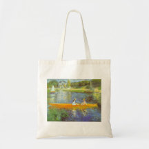 The Seine by Pierre Renoir Canvas Bag