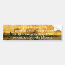 The Serenity Prayer Bumper Stickers