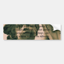 The Serenity Prayer on vintage angel photograph Bumper Sticker