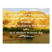 The Serenity Prayer Post Card