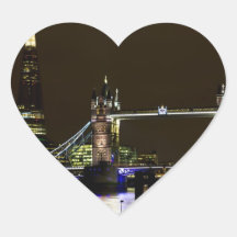 The Shard and Tower Bridge Heart Stickers