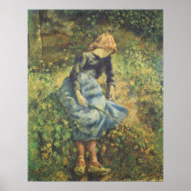 The Shepherdess by Camille Pissarro Posters