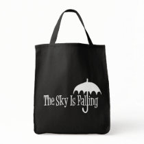 The Sky Is Falling Umbrella Black & White Tote Bags