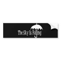The Sky Is Falling Umbrella Black & White Bumper Stickers