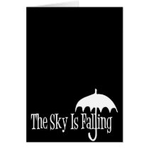 The Sky Is Falling Umbrella Black & White Card