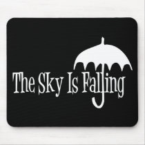 The Sky Is Falling Umbrella Black & White Mouse Pad