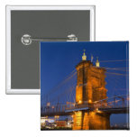 The skyline of Cincinnati, Ohio, USA at dusk Pinback Button
