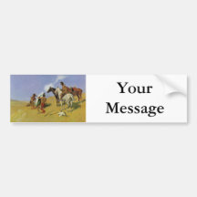 The Smoke Signal by Frederic Remington Bumper Stickers