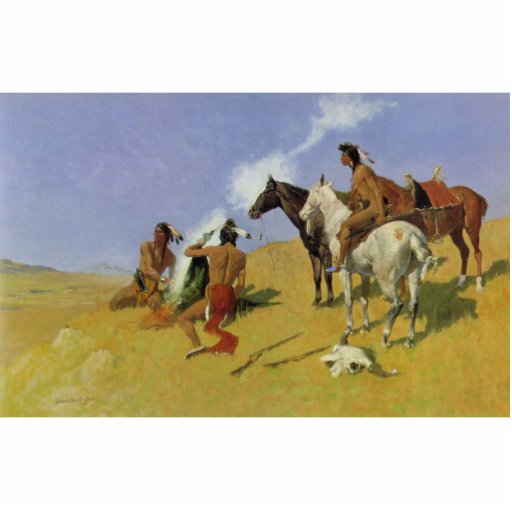 The Smoke Signal by Frederic Remington Photo Sculptures