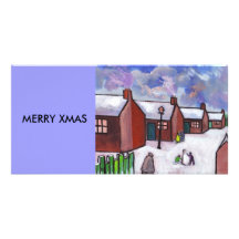 THE SNOWMAN MERRY XMAS CUSTOMIZED PHOTO CARD