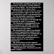 The Socialist...Bakunin quote poster