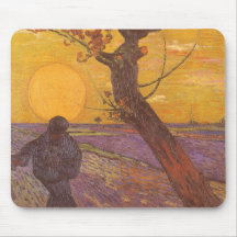 The Sower, Vincent van Gogh, Vintage Impressionism Mouse Mats