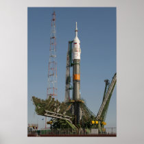 The Soyuz rocket shortly after arrival