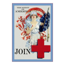 The Spirit of America ~ Vintage Nurse Poster posters