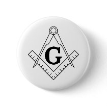 The Square and Compasses Freemasonry Symbol Pinback Buttons