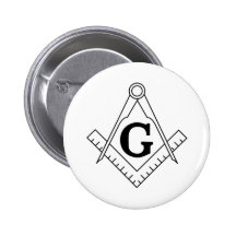 The Square and Compasses Freemasonry Symbol Pinback Buttons