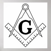 The Square and Compasses Freemasonry Symbol Print