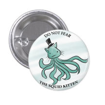 THE SQUID KITTEN PINBACK BUTTON