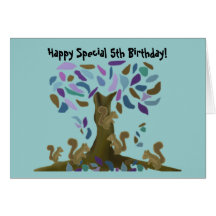 The Squirrel's Treehouse Birthday Card