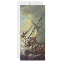 The Storm On The Sea Of Galilee. By Rembrandt Van Rack Card Design