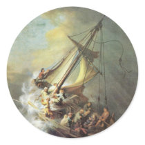 The Storm On The Sea Of Galilee. By Rembrandt Van Sticker