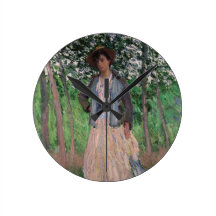The Stroller - Claude Monet Round Clock