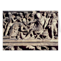 The submission of a barbarian to a Roman Greeting Cards