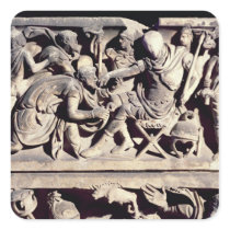 The submission of a barbarian to a Roman Square Stickers