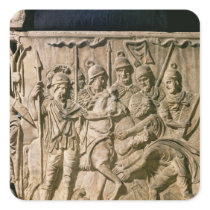 The submission of a barbarian to a Roman troop Square Sticker