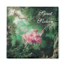THE SWING ,SWEET SIXTEEN PARTY green pink fuchsia