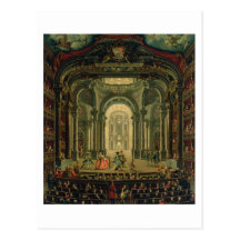The Teatro Reale in Turin (oil on canvas) Postcard