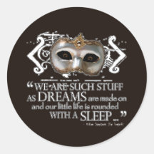 The Tempest Quote Round Sticker