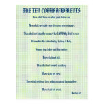The Ten Commandments Green Grid Postcard