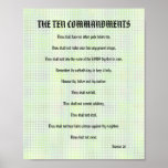 The Ten Commandments - Green Grid Poster